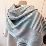 Luxury Carriage Reversible Tassel Scarf_Cwasc03453