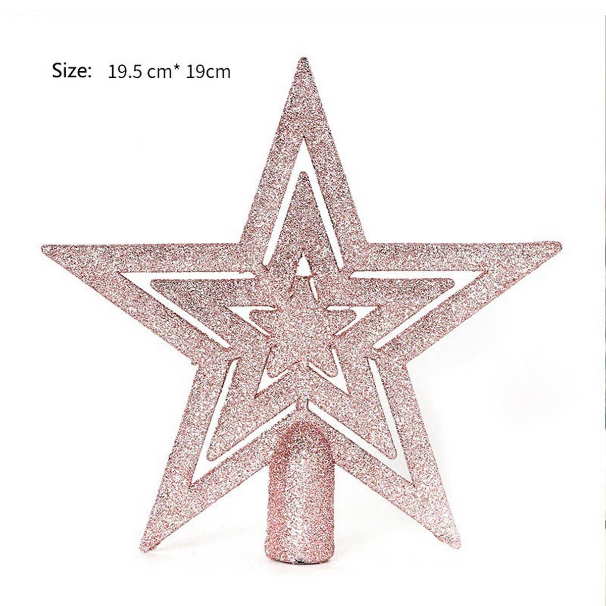 19CM GLITTER HOLLOW CHRISTMAS TREE TOPPER_CWMM9900