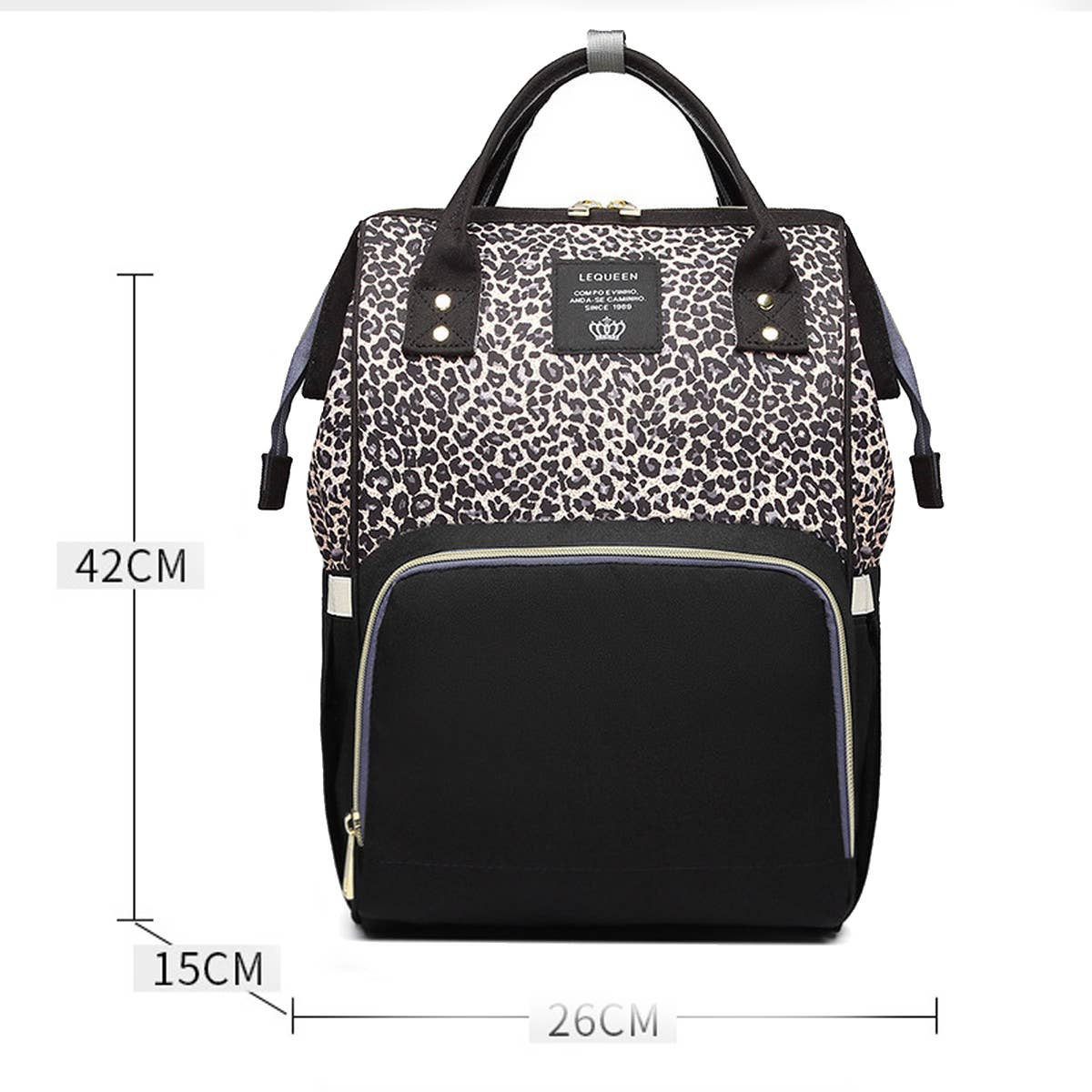 MULTIFUNCTIONAL LEOPARD PRINT MOTHER AND BABY BAG_CWAB2222