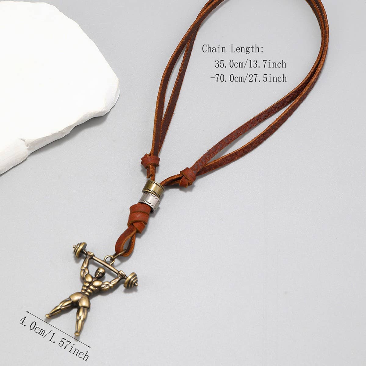 Vintage Sport Pendant Leather Necklace_Cwmm4606