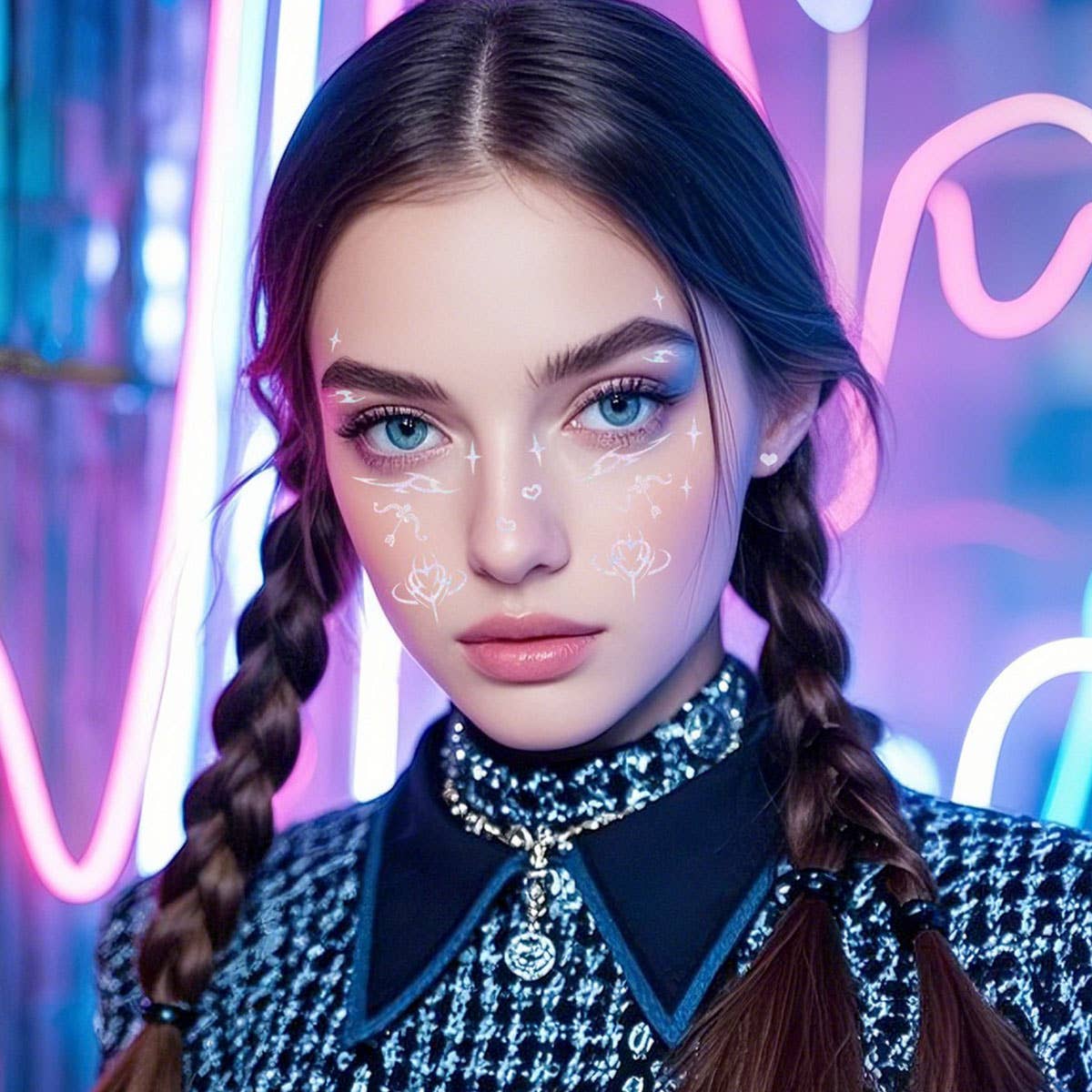 HOLOGRAPHIC EYELINER TATTOO STICKERS FOR RAVES_CWMM8249