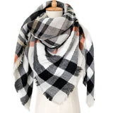 SOFT CHUNKY CHECKED GIANT SCARVES SHAWL CAPE_CWASC0107
