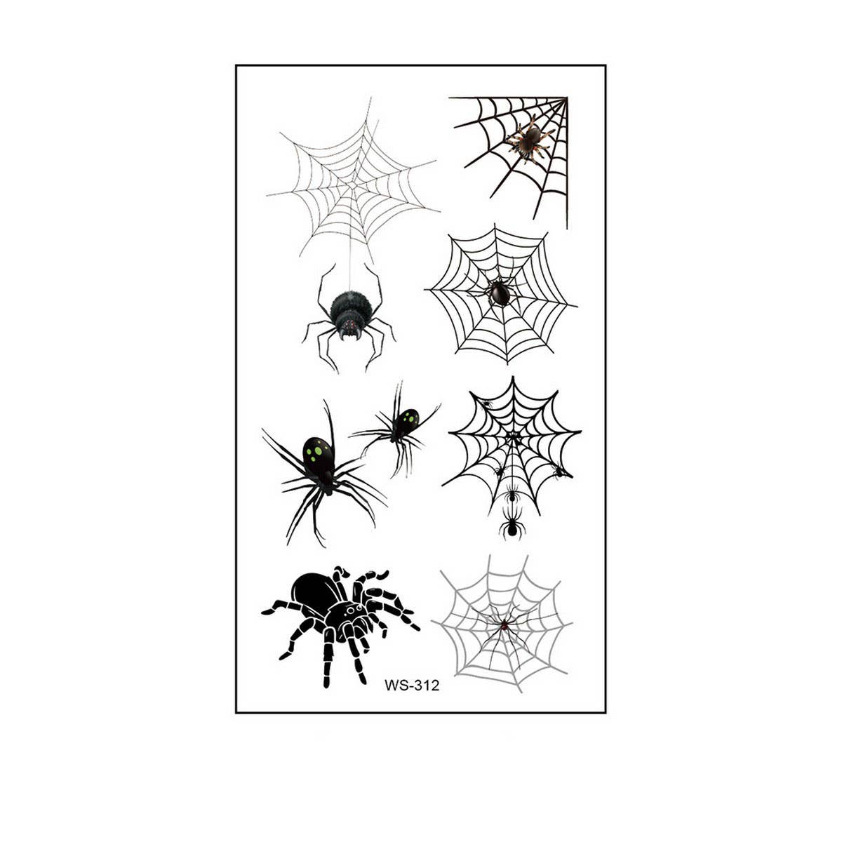 Waterproof 3D Spider Web Tattoos For Halloween_Cwmm8257