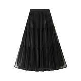 REVERSIBLE HIGH WAIST A LINE MESH MIDI SKIRT_CWBMS0339