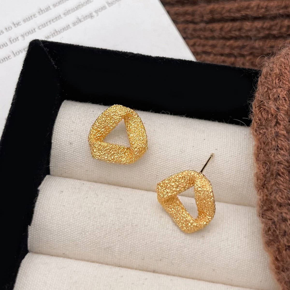 Womens Hollow Starry Sky Triangle Earrings