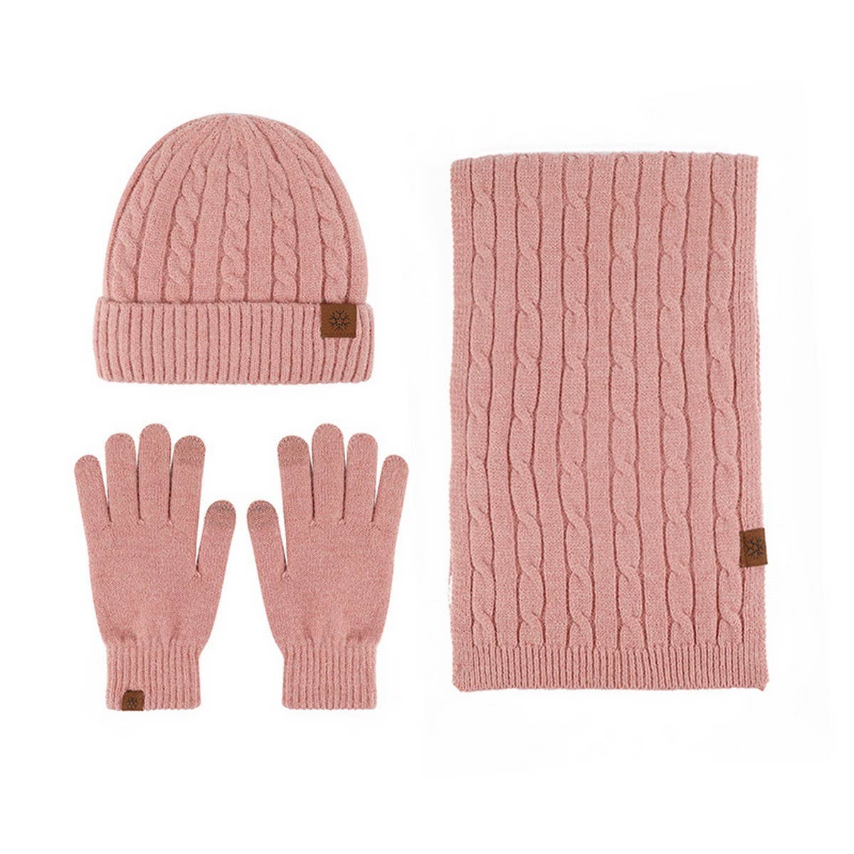 NEW KNITTED HAT SCARF AND GLOVES THREE PIECE SET_CWMM2777