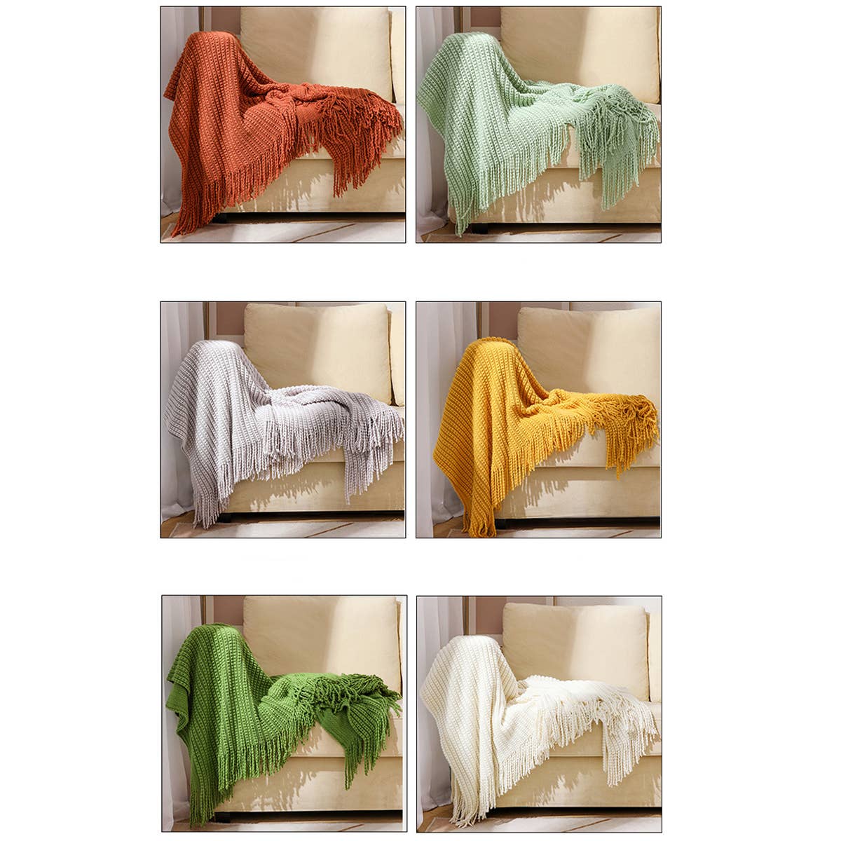 KNITTED SOFT WARM SOFA BLANKET BED END BLANKET_CWMM0200