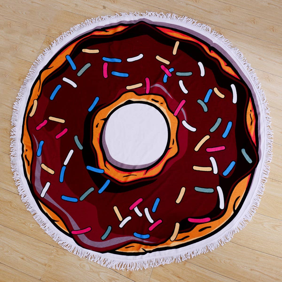 ROUND MICROFIBER TASSEL BEACH TOWEL BLANKET_CWMM7602