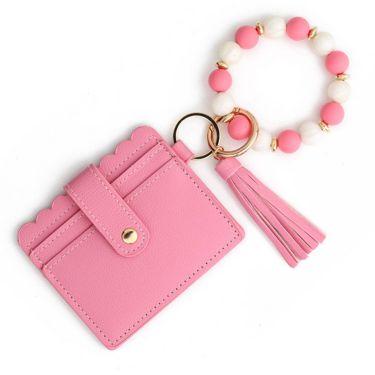 PU CARD WALLET WITH SILICONE BEAD BRACELET_CWAB4943