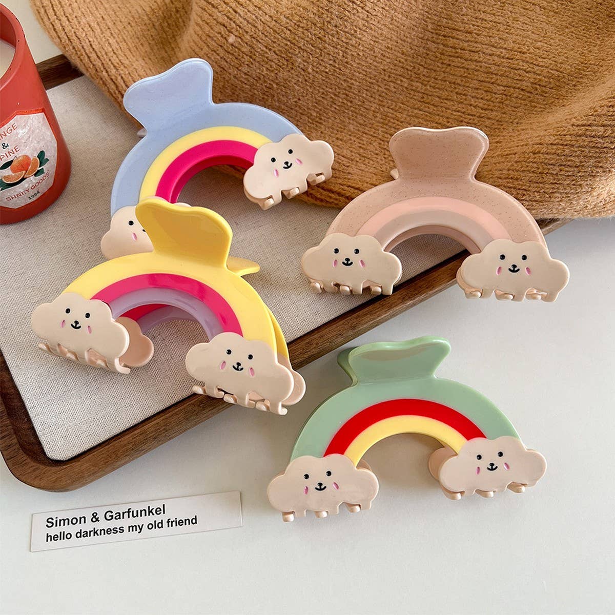 Rainbow Cloud Hair Claw,Colorful Acetate Back Clip_Cwaha6008