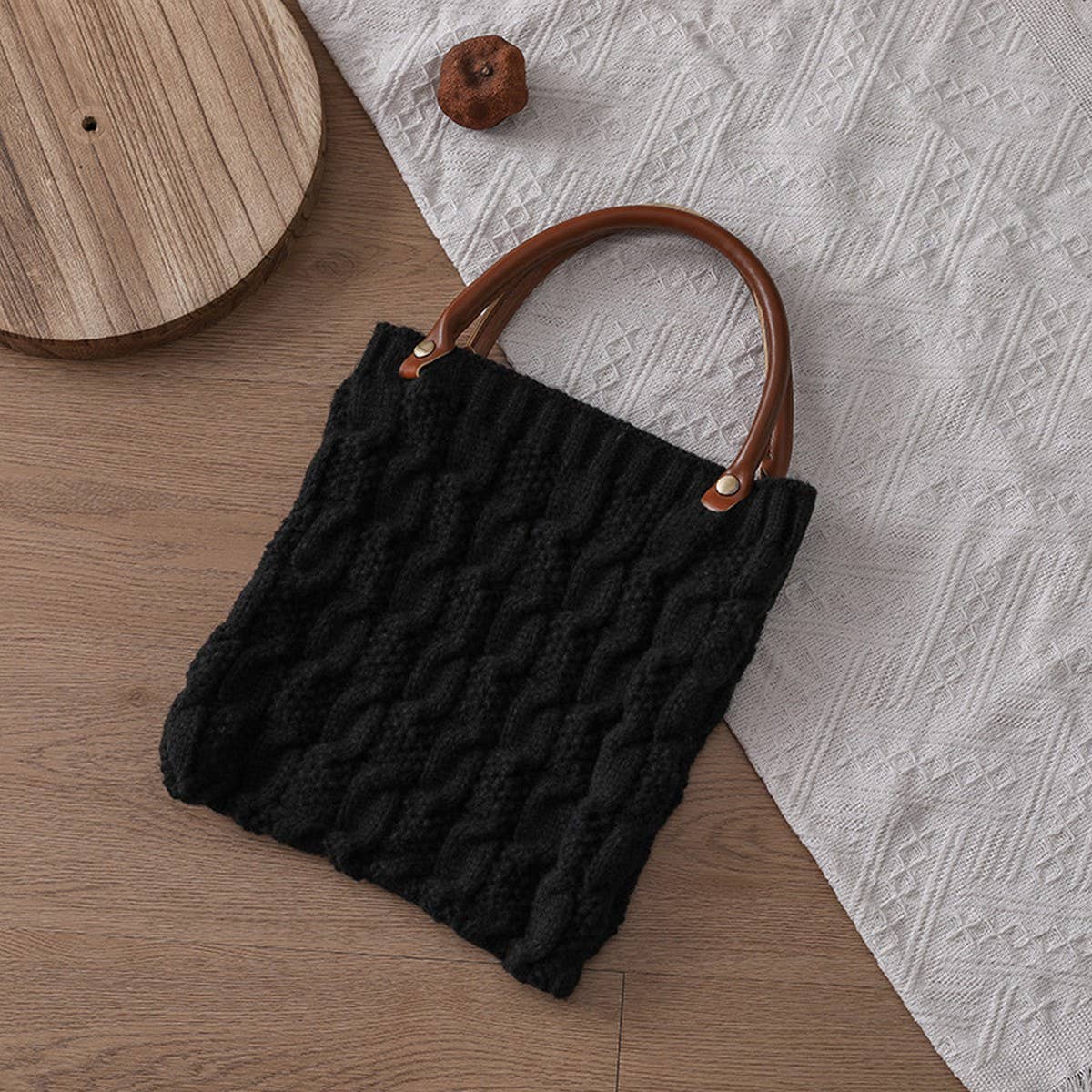 Woven Texture Knit Handbag For Women_Cuab00361