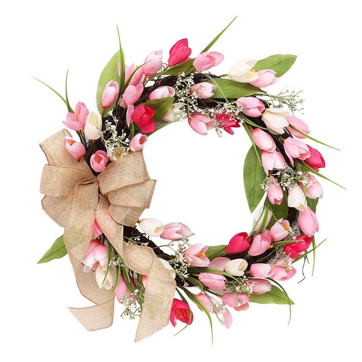 Tulip Butterfly Wreath For Valentine Easter_Cwaje05410