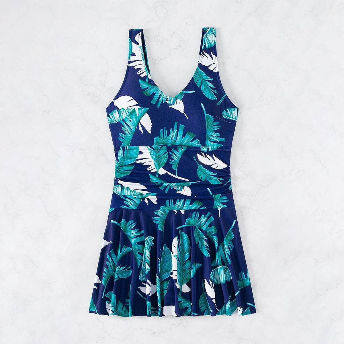 Womens Printed Suspender Skirt One-Piece Swimsuit