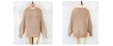 Solid Color Crew Neck Plus Size Pullover Sweater