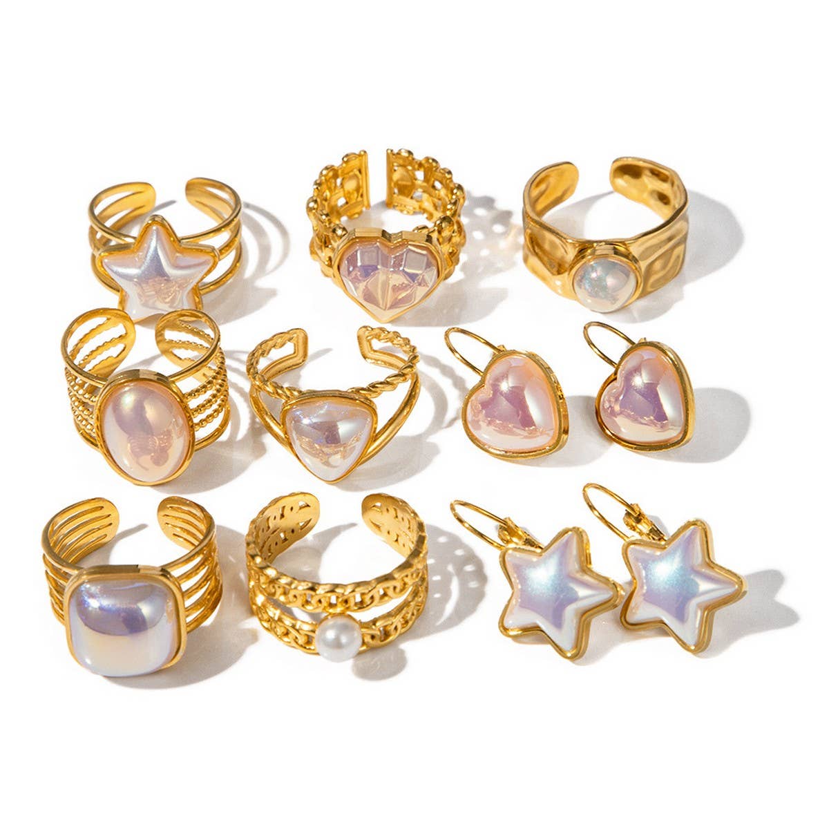 GOLD PLATED RING WITH COLORED NATURAL STONES_CWAJE1236