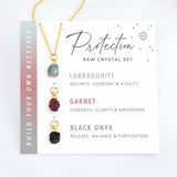 STAINLESS STEEL NECKLACE NATURAL CRYSTAL PENDANT_CWAJE1051