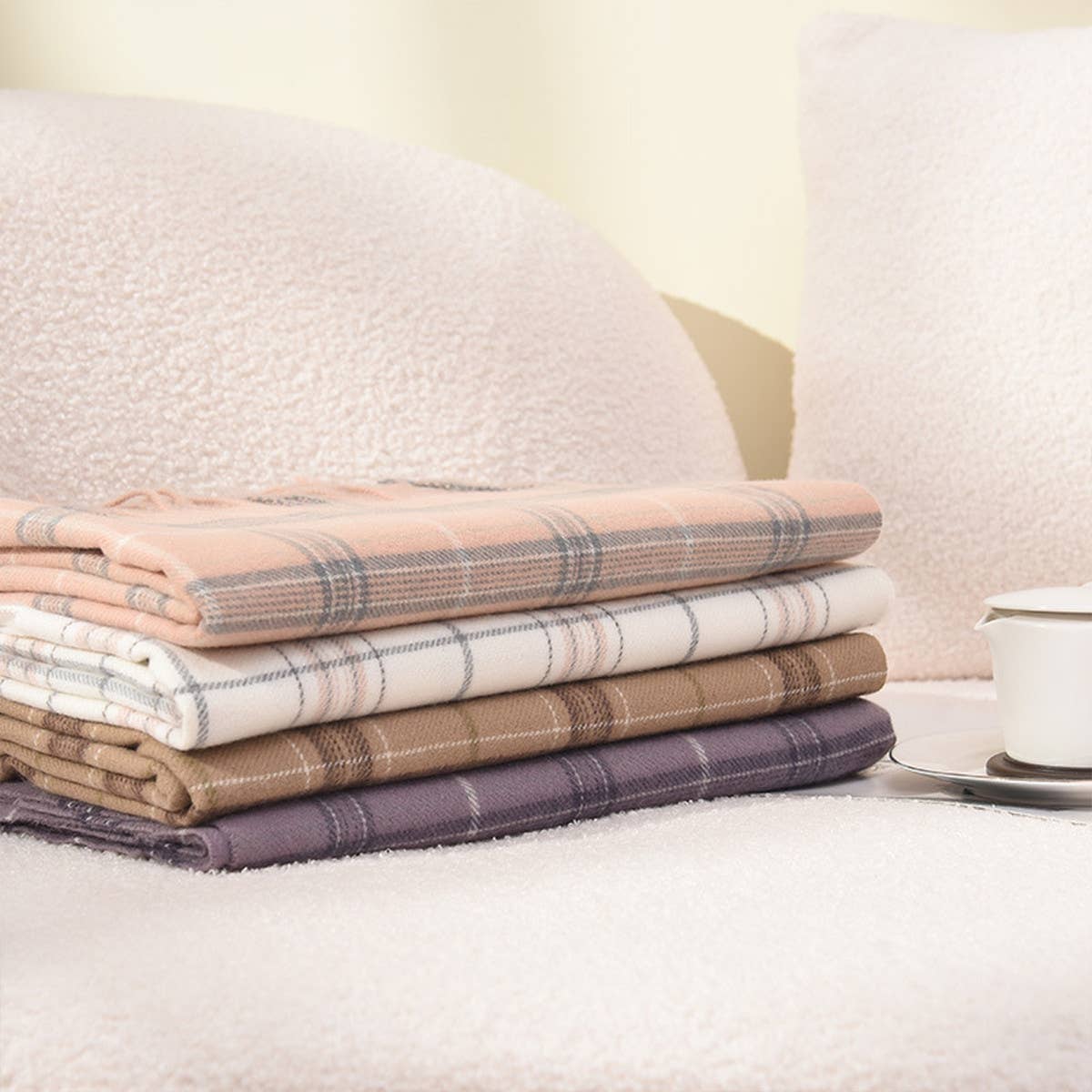 Vintage Stripe Knit Scarf Unisex Winter Wrap