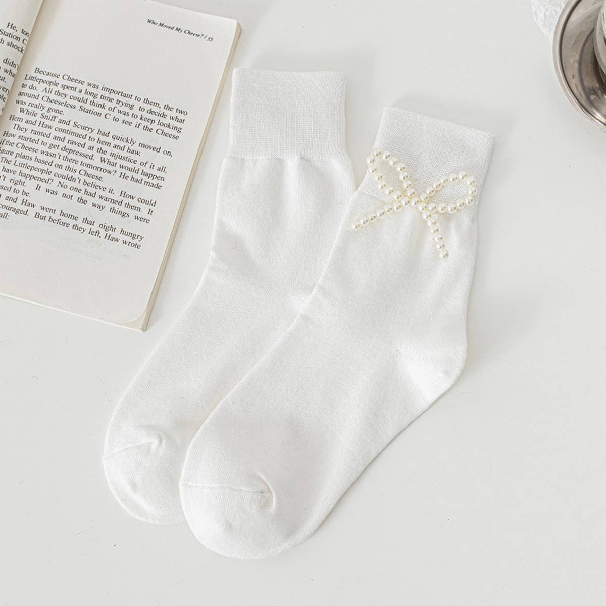 Women New Pearl Solid Color Socks_Cwms0468