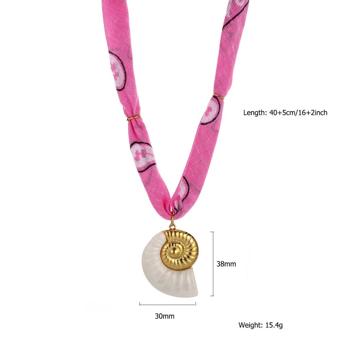 OCEAN STYLE SILK SCARF NECKLACE WITH CHARMS_CWMM8800