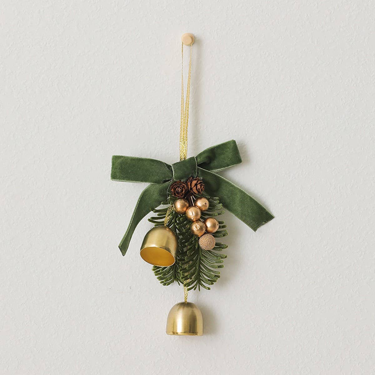 Pinecone Bell Xmas Wreath Hanging Decor_Cwmm10584