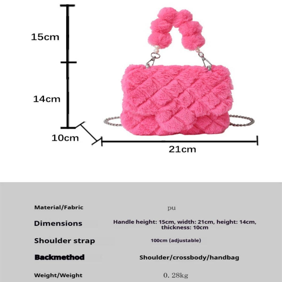 FLUFFY SHEARLING SHOULDER BAG WOMEN HANDBAG_CUAB00608