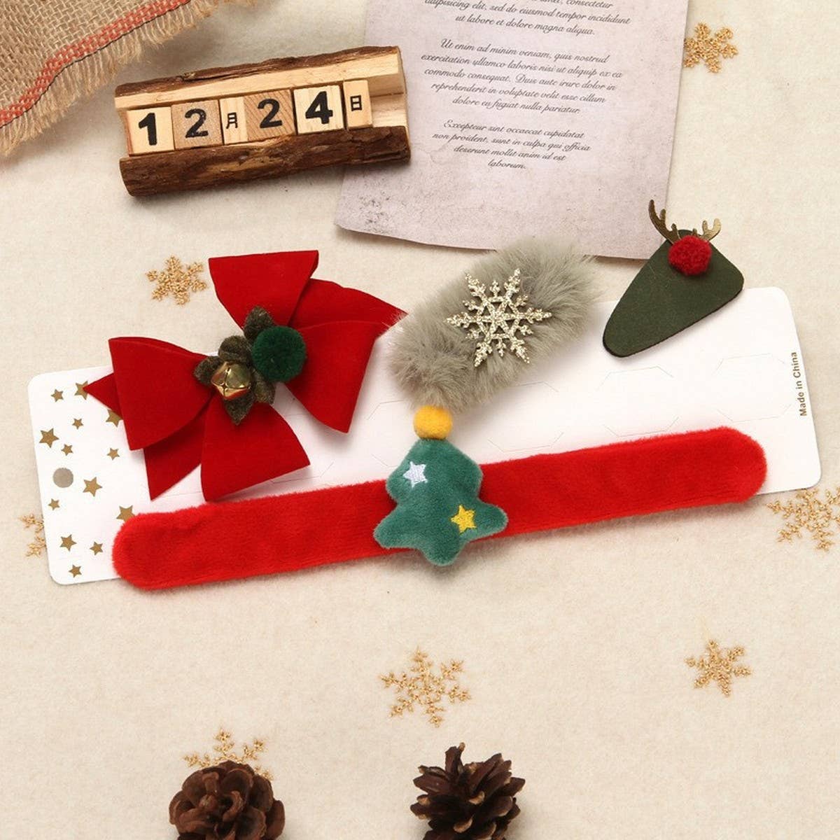 CHRISTMAS GIFT CLAPPING RING SETHAIRPIN DECORATION_CWAHA3398