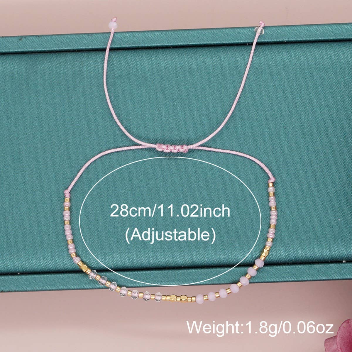 GRADIENT COLOR CRYSTAL FLAT BEAD BRACELET_CWMM3816