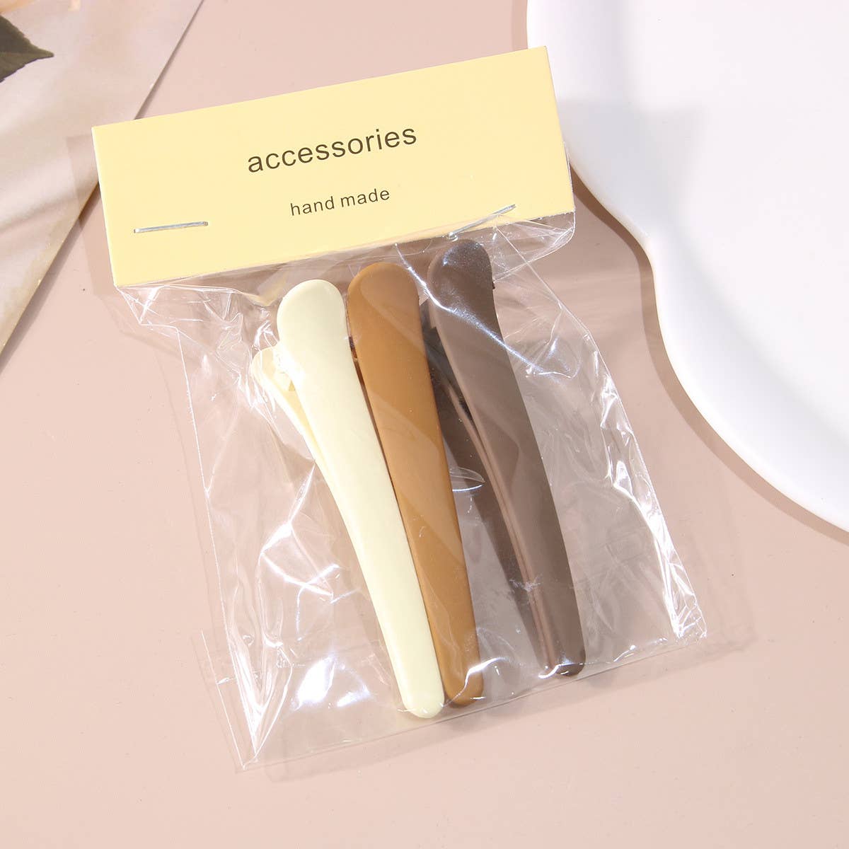 3PCS NO CREASE HAIR CLIPS SET MATTE DUCKBILL PINS_CWAHA1045