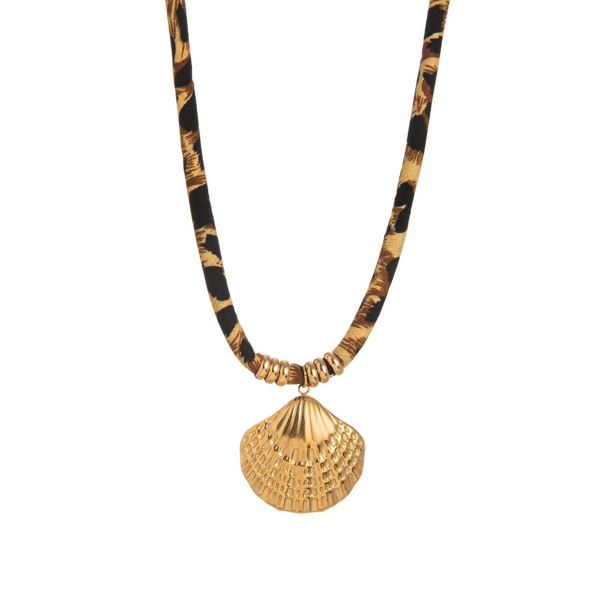 LEOPARD VELVET CORD NECKLACE BOLD FALL STATEMENT_CWMM6954