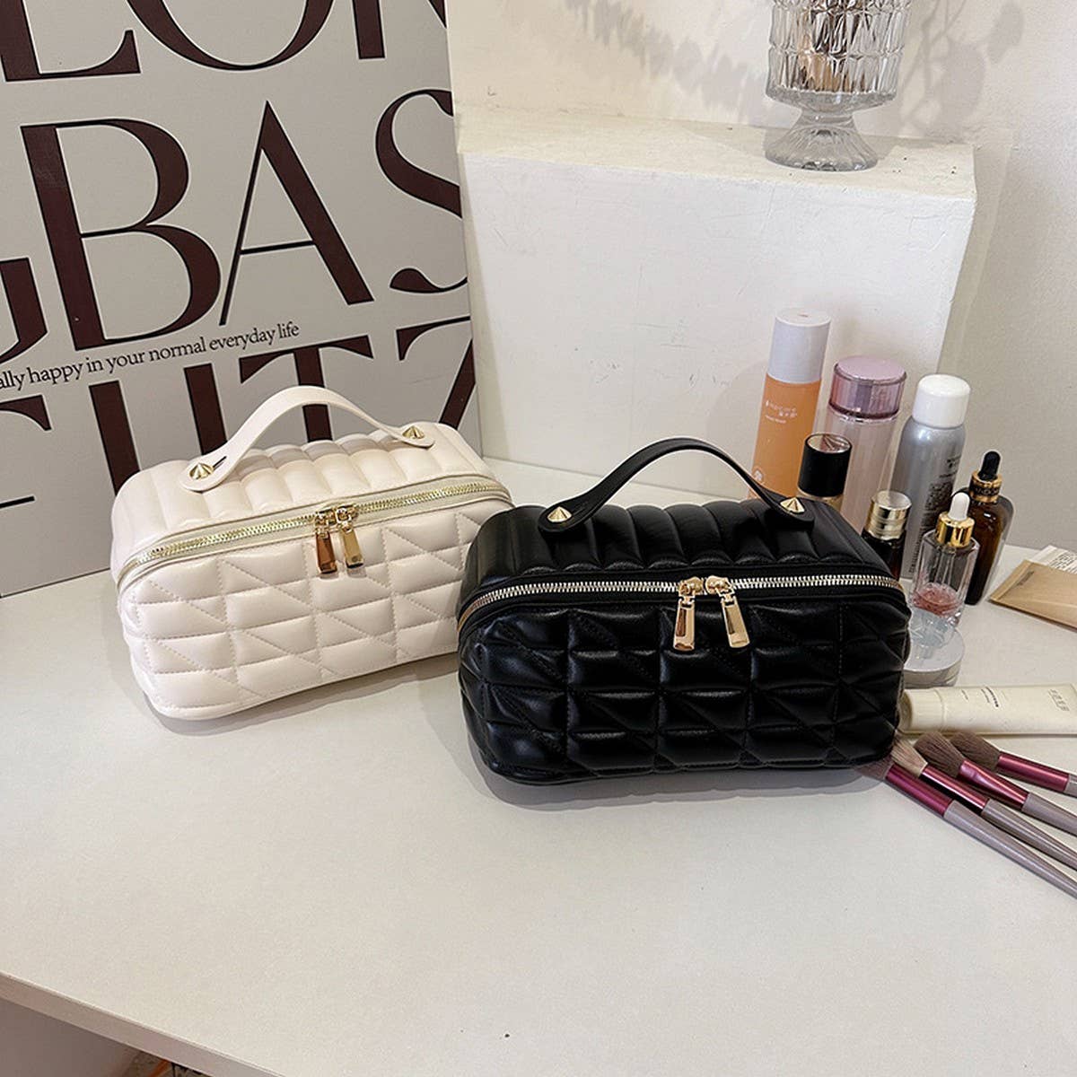 New Pu Diamond-Shaped High-Grade Cosmetic Bag_Cwab4439