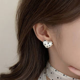 POLKA DOT HEART SIMPLE TRENDY EARRINGS_CWAJE2338
