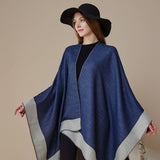 SOLID COLOR DOUBLE SIDED CAPE SHAWL OUTER CAPE_CWASC2130