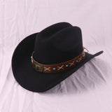BOHO WESTERN WIDE BRIM FELT HAT FOR TRAVEL SUN_CWAH3658