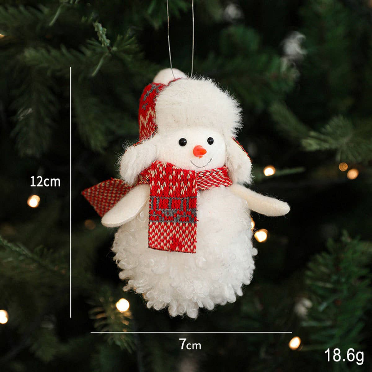PLUSH XMAS SNOWMAN TREE HANGING ORNAMENT DECOR_CWMM9674