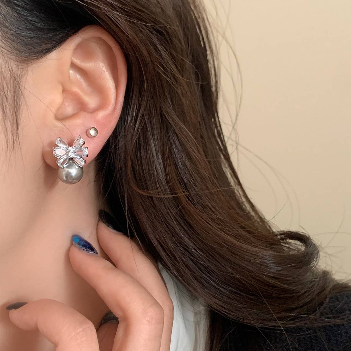 SIMPLE HIGH GRADE BOW ZIRCON EARRINGS FOR WOMEN_CWAJE2998