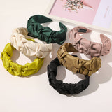 SOLID RUCHED WIDE SIMPLE CASUAL HEADBAND _CWAHA0243