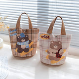 CARTOON PLAID LUNCH BAG FOR MOMS WORK_CWAB5599