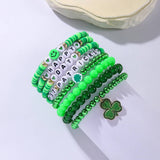 ST PATRICKS DAY BEADED LUCKY BRACELET SET_CWMM3503