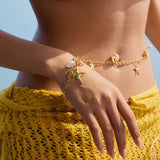 STYLISH 18K GOLD STARFISH SHELL CHARM BRACELET_CWAJE4747
