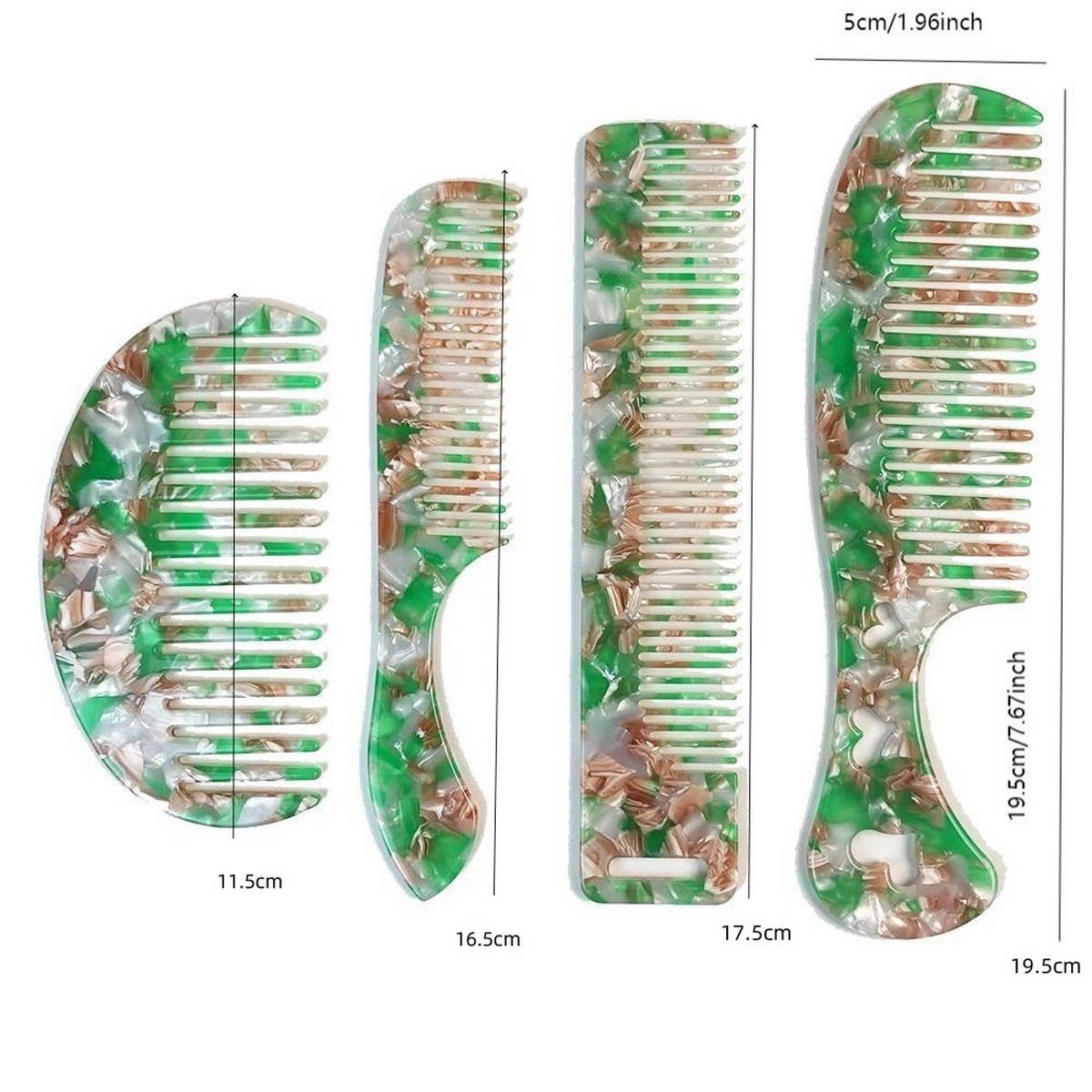 COMFORTABLE GREEN ACETATE COMB FOR SILKY HAIR_CWMM6431