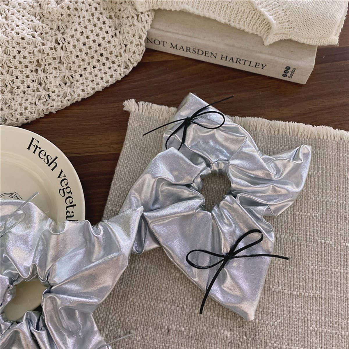 BOW LACE HAIRBAND LEATHER HAIR ROPE HEADDRESS_CWAHA3710