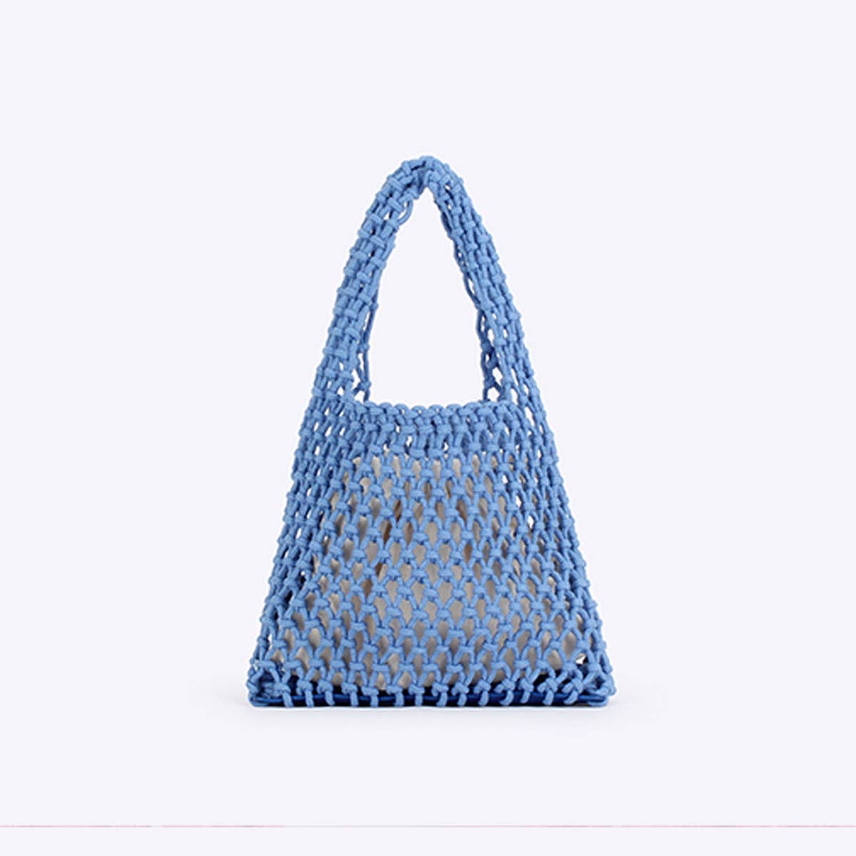 SOLID COLOR HOLLOW COTTON ROPE HAND WOVEN BAG_CWAB4684