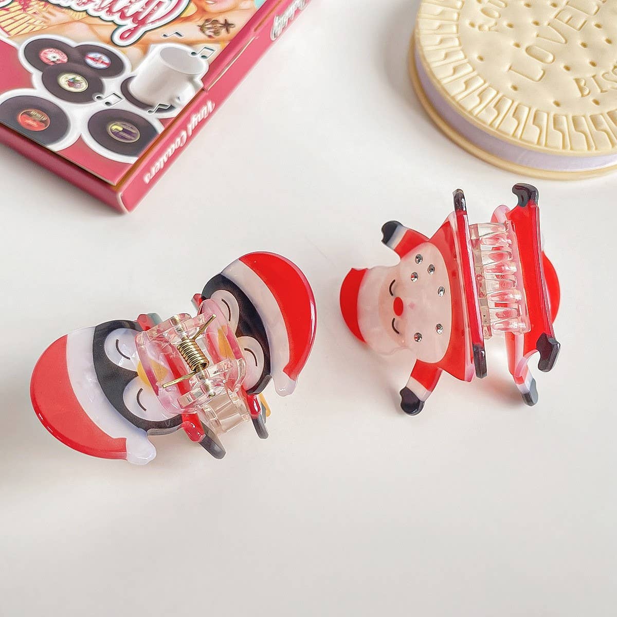 SANTA CLAUS CARTOON CUTE PENGUIN HAIRPIN_CWAHA1599
