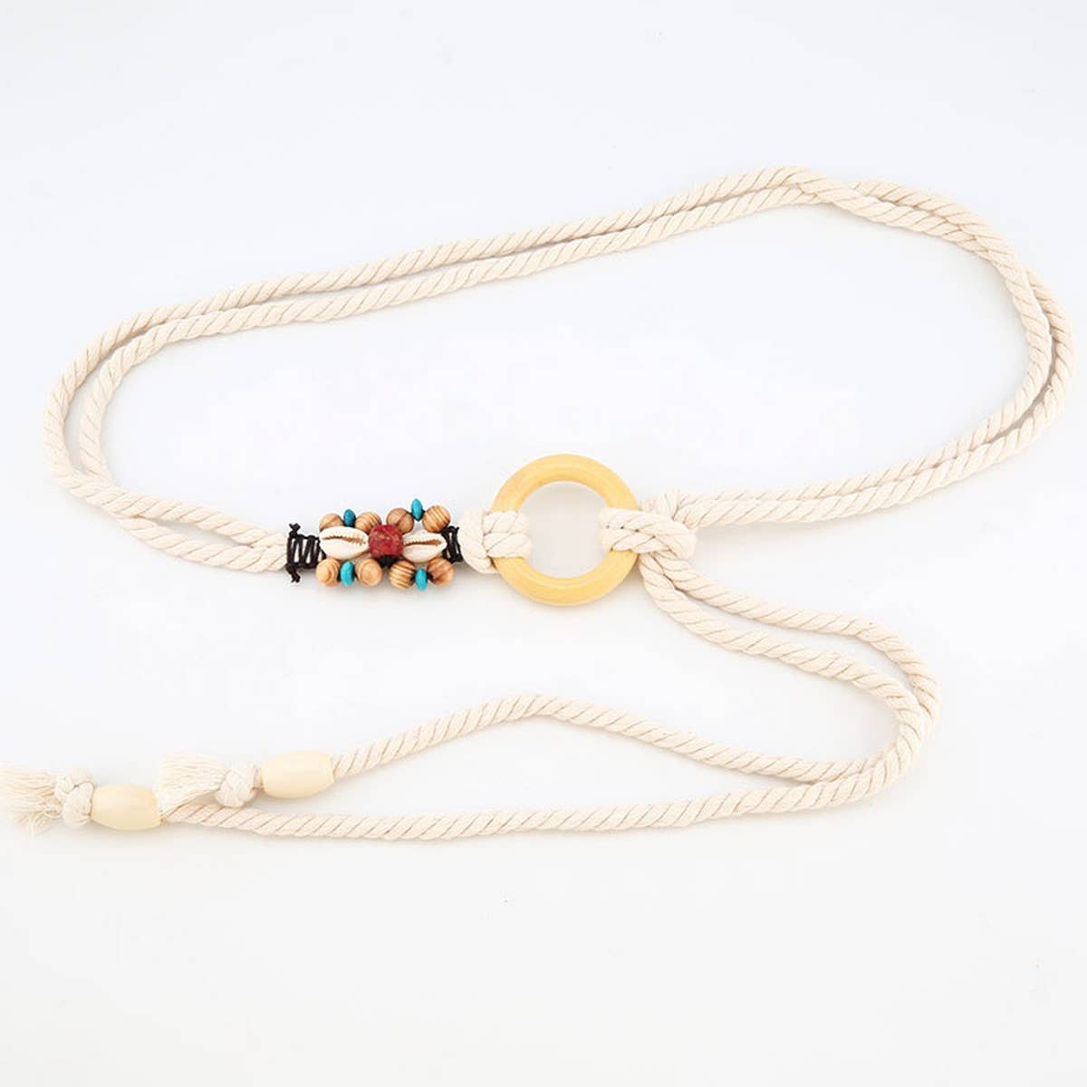 Cwabe0567_Bohemian Tassel Wood Button Belt