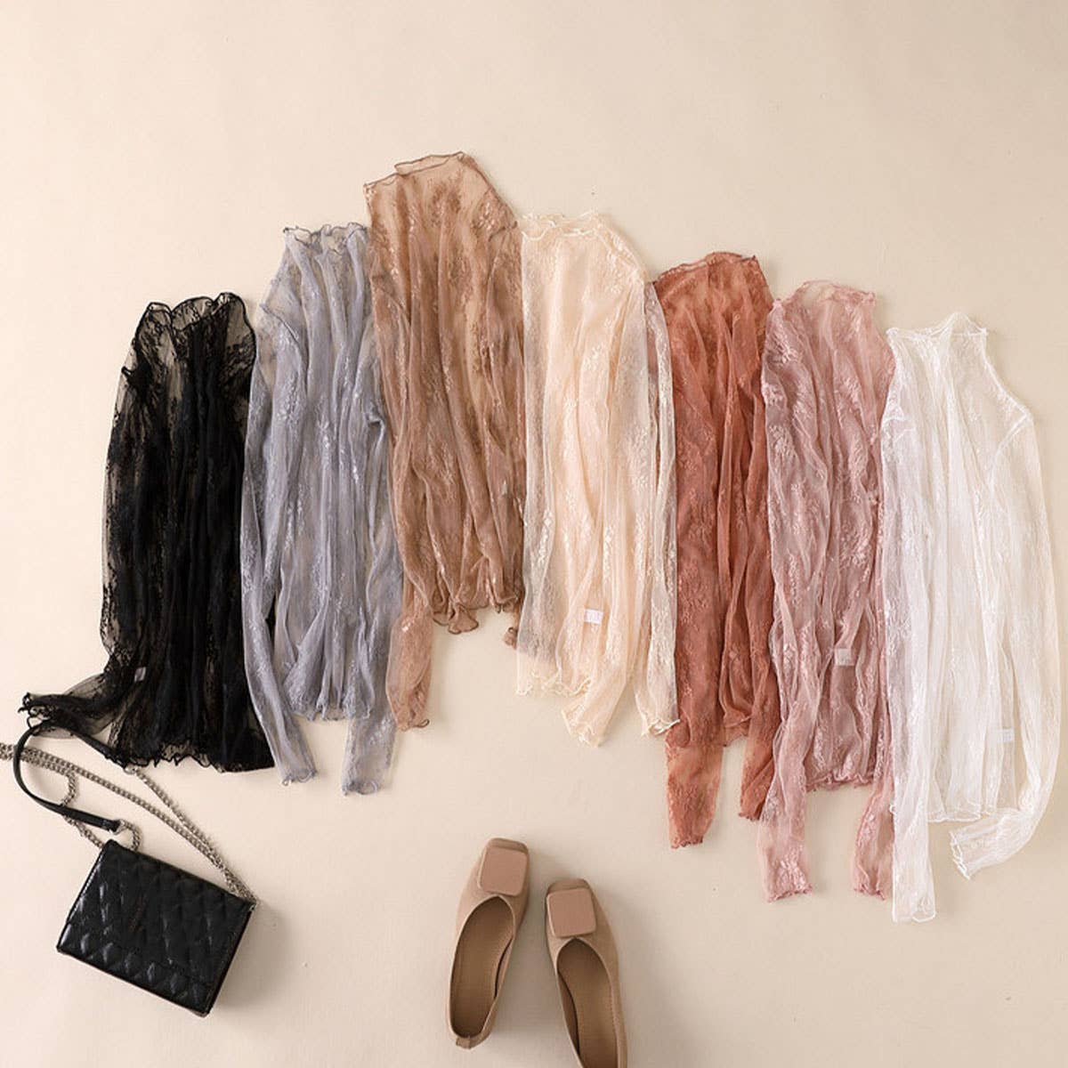 SEXY MESH BLOUSE LONG SLEEVE LACE TOP FOR WOMEN_CWTBLL3619