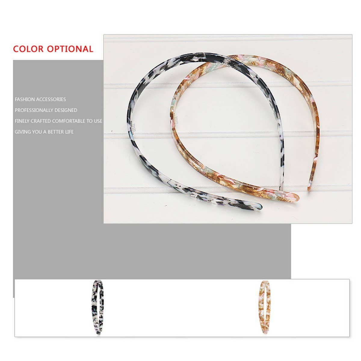 SIMPLE ACETATE TEXTURED HEADBAND HAIRPIN_CWAHA4369