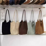 Vintage Faux Suede Tote?Soft &Spacious Shoulder Bag_Cwab4107