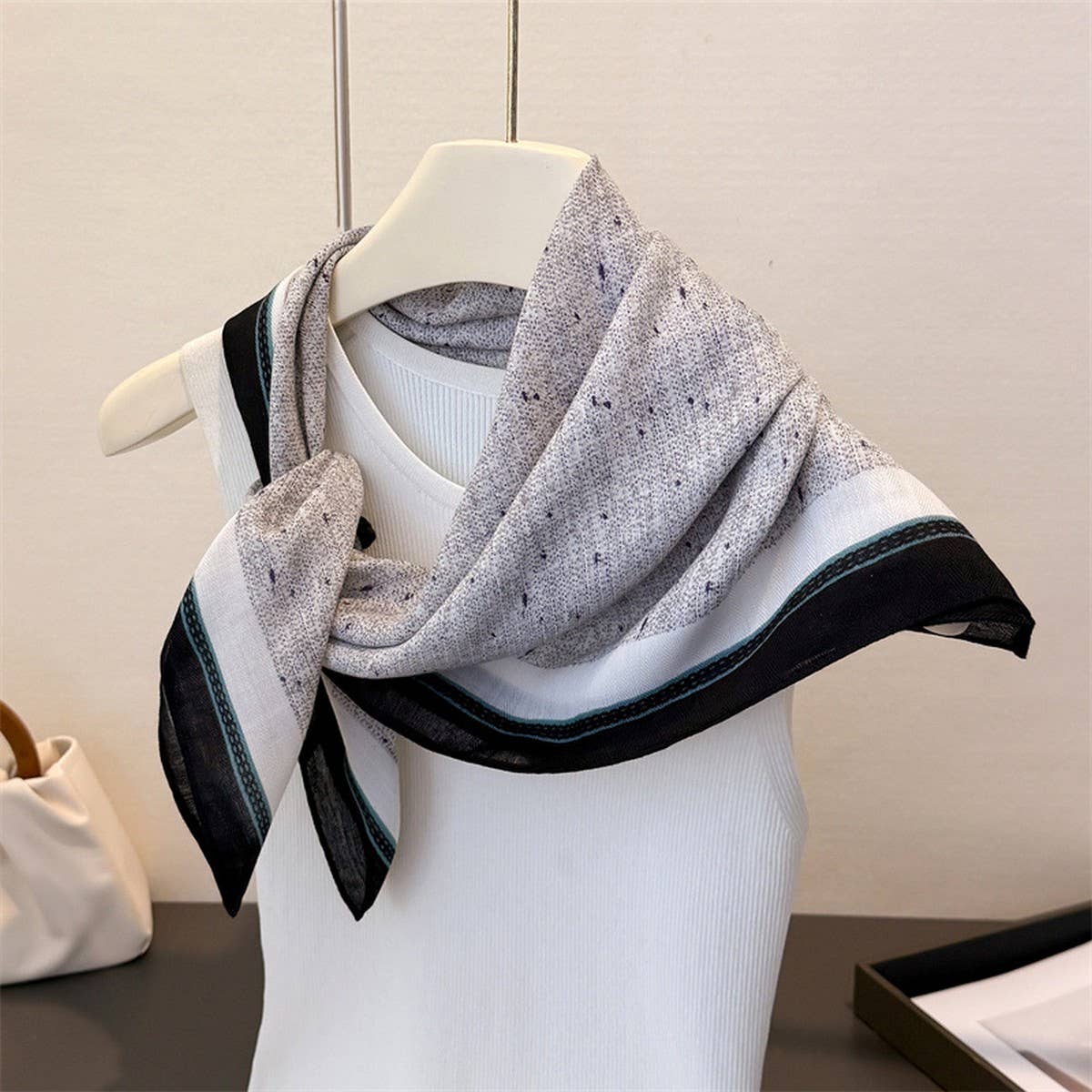 Fresh Herringbone Textured Satin Scarf_Cwasc03314