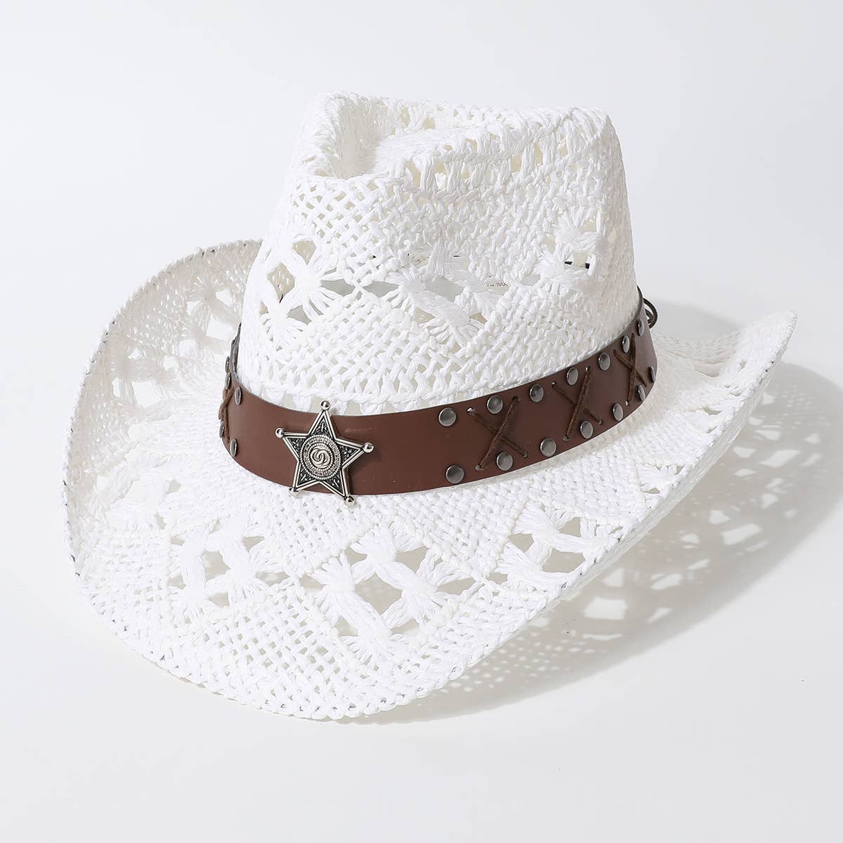 Wide Brim Western Straw Cowboy Sun Hat_Cwah3663