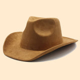 Unisex Suede Wide Brim Fedora Vintage Cowboy Hat_Cwah0824